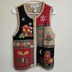 Heirloom Collectables Festive Holiday Vest with Appliqué